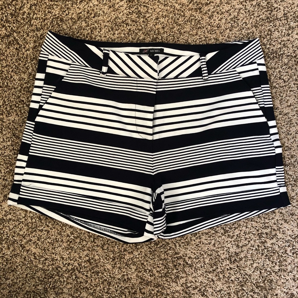 Navy Striped Shorts